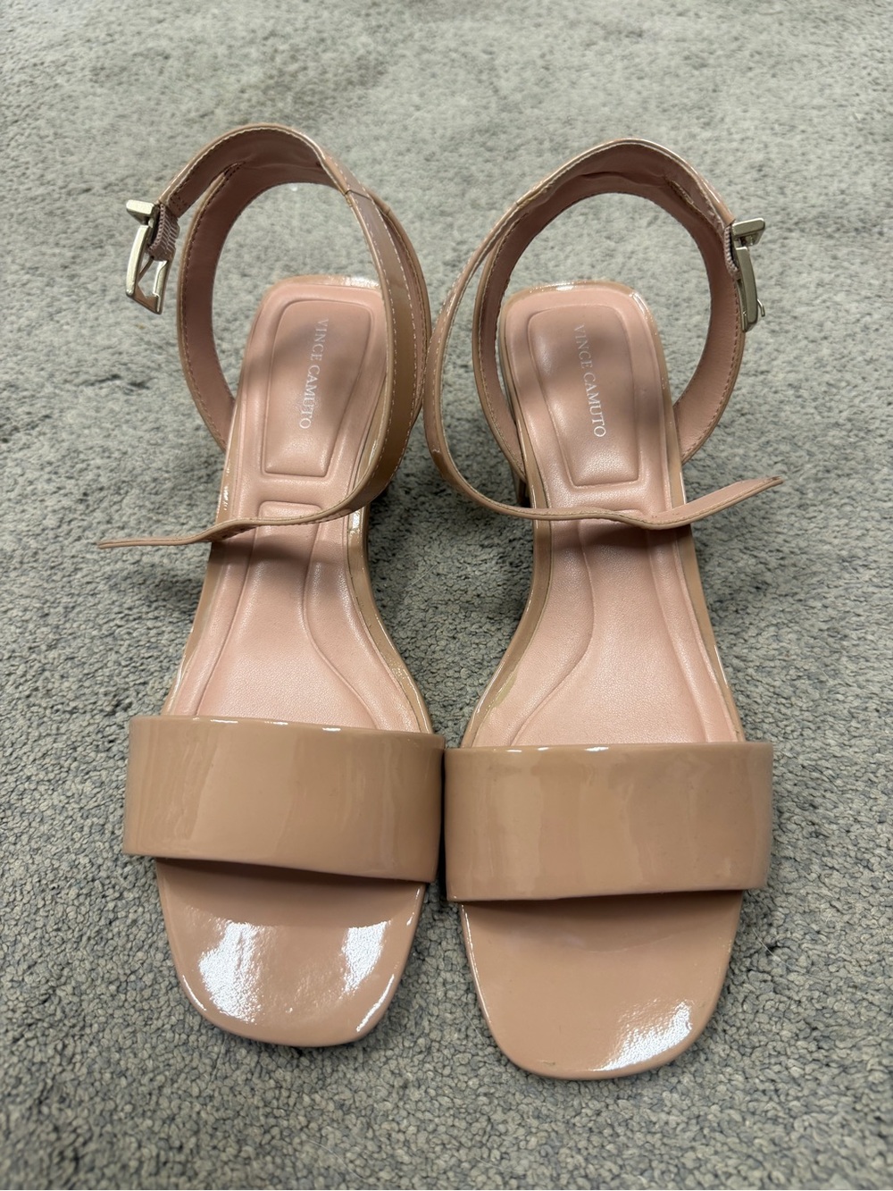 Vince Camuto Blush Patent Block Heel Sandals
